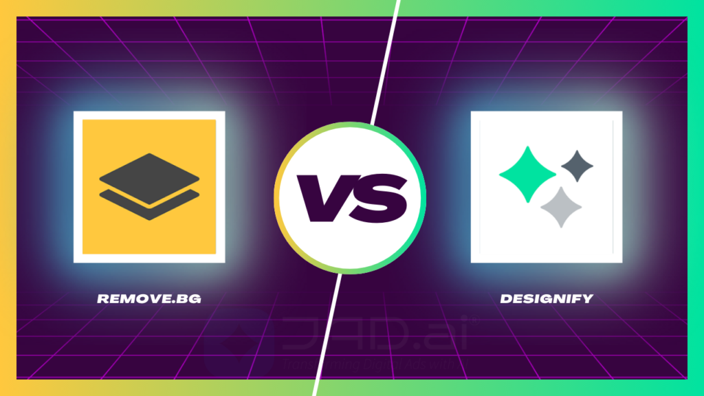 Remove.bg vs. Designify Compared in the list of 20 free AI tools for Digital Marketing